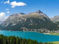 Letzter Ausblick zum Silvaplanersee kurz vor erreichen der Talstation
